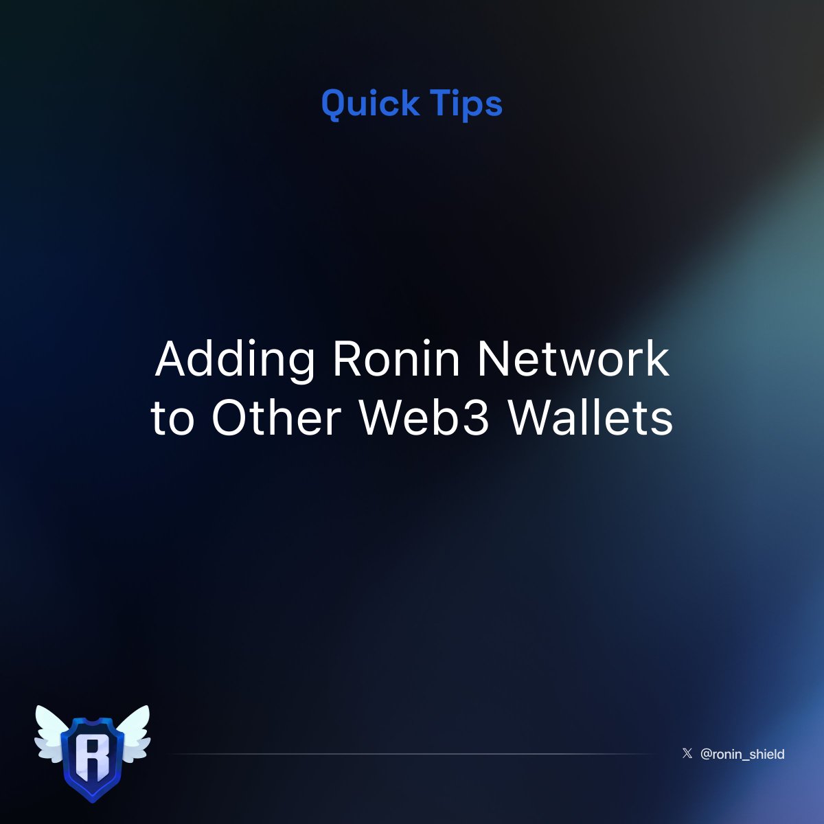Need to add Ronin Network to other Web3 wallets?

For the best experience across the Ronin ecosystem — including full compatibility and access to new features — we recommend using the official Ronin Wallet.

However, if you're using MetaMask, Rabby, or another EVM-compatible