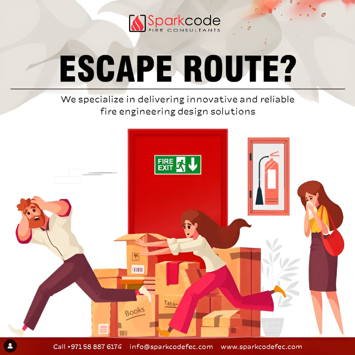 fire_code012's tweet image. 🚪 Blocked fire exits are a disaster waiting to happen!
Spark Code ensures clear, compliant, and safe escape routes with expert fire engineering solutions.
📞 +971 58 887 6176 | 📧 info@sparkcodefec.com
#FireSafety #BuildingSafety #SparkCode