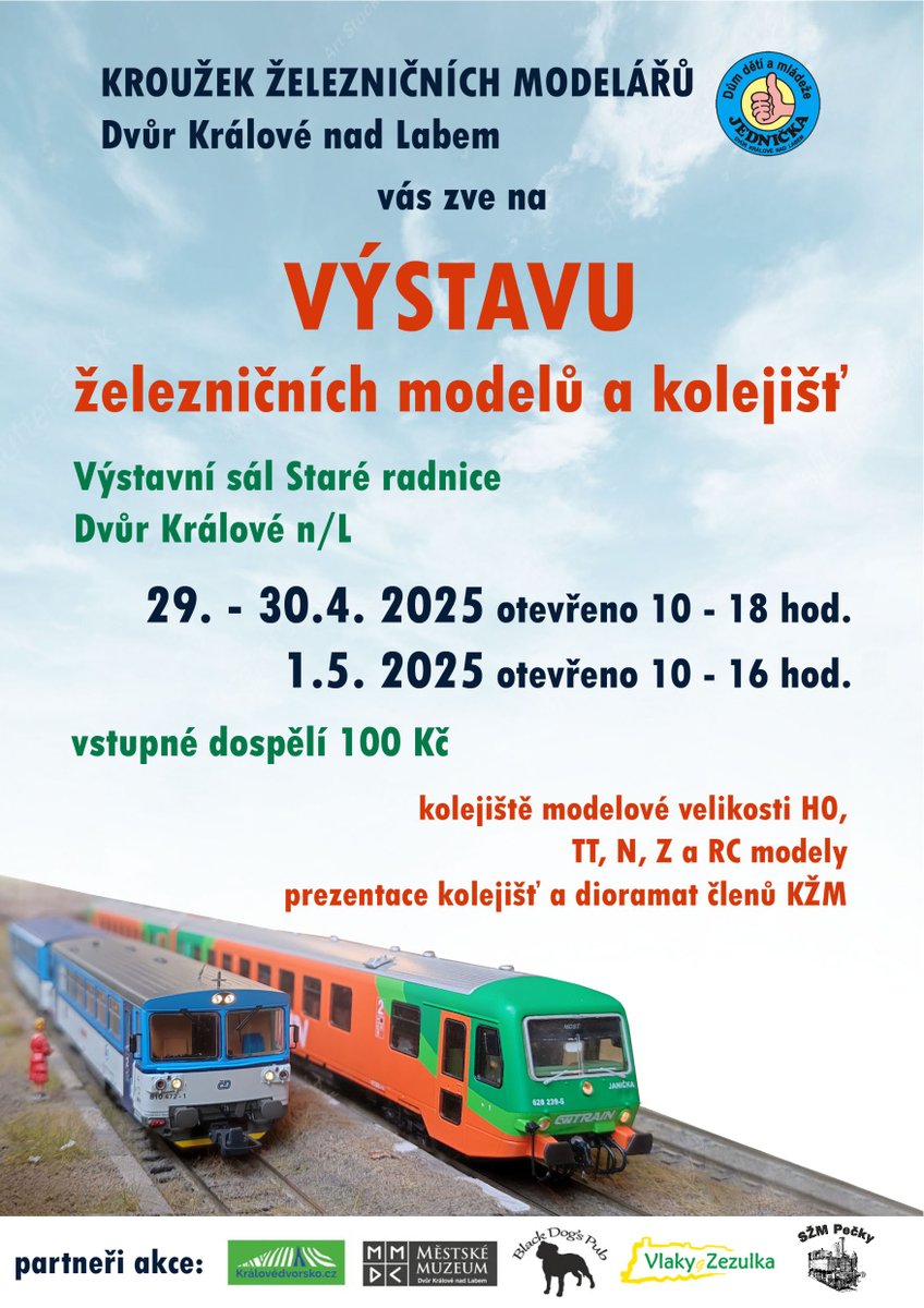 🎉Zveme na Královédvorský majáles. I letos se ponese v duchu hudby a tance. Akce se koná📅 30.04.2025 a 01.05.2025 a nabídne vystoupení na nám. T. G. Masaryka, tradiční lunapark na nám. Odboje i výstavu železničních modelů ve Staré radnici. 
Program ➡️🌐mudk.cz/cs/mesto/aktua…