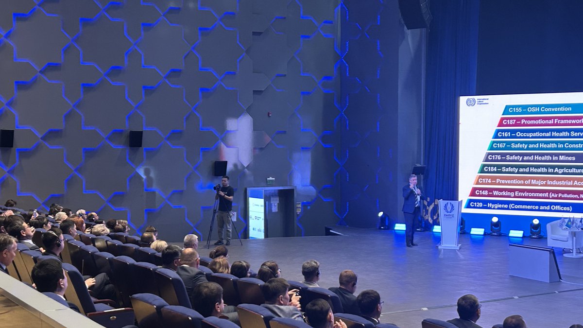 ILO_EECA's tweet photo. Today, the ILO joins the OSH Forum in Astana🇰🇿 to commemorate #SafeDay.

Key messages:
🔹OSH is an investment, not a cost.
🔹OSH has economic, social and human dimensions.
🔹Let’s make AI work for workers!

Organized by National Confederation of Employers PARYZ. https://t.co/O0XQ5zjDKe