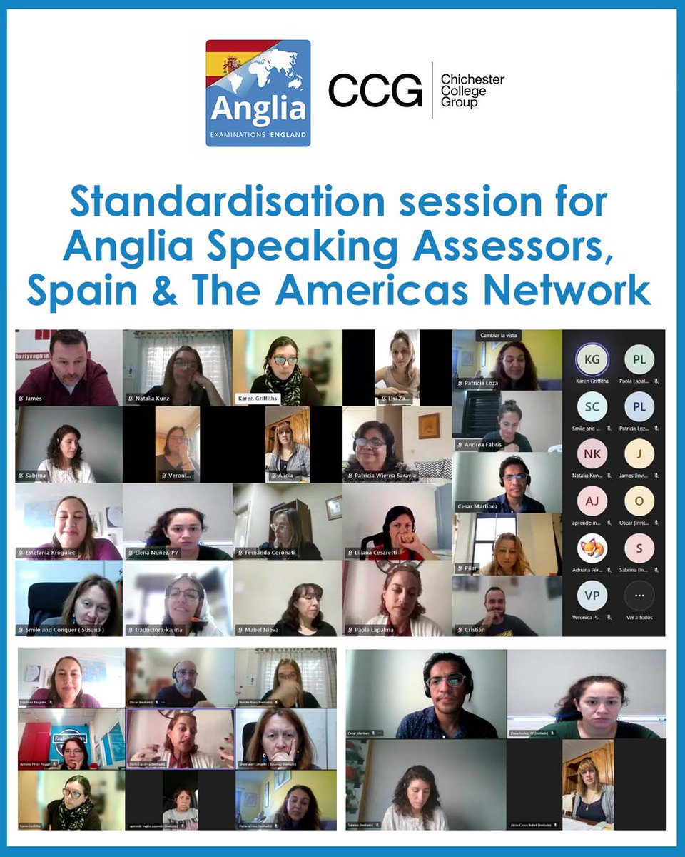 AngliaSpain's tweet photo. Standardisation session for Anglia Speaking Assessors, the Americas &amp; Spain Network!
#angliaexams #betterwithanglia #ConAngliaEsMejor https://t.co/V2aw8E1eO4