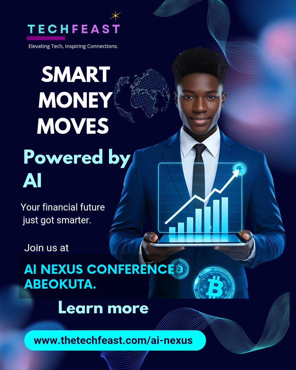 TheTechFeast's tweet image. Ready to explore how AI is transforming finance? 💡
Join us at AI Nexus on May 24, 2025 in Abeokuta and see the future of finance unfold!

 Save your spot now! thetechfeast.com/ai-nexus/

#AINexus #FinanceAndAI #FutureOfWork #AbeokutaVibes