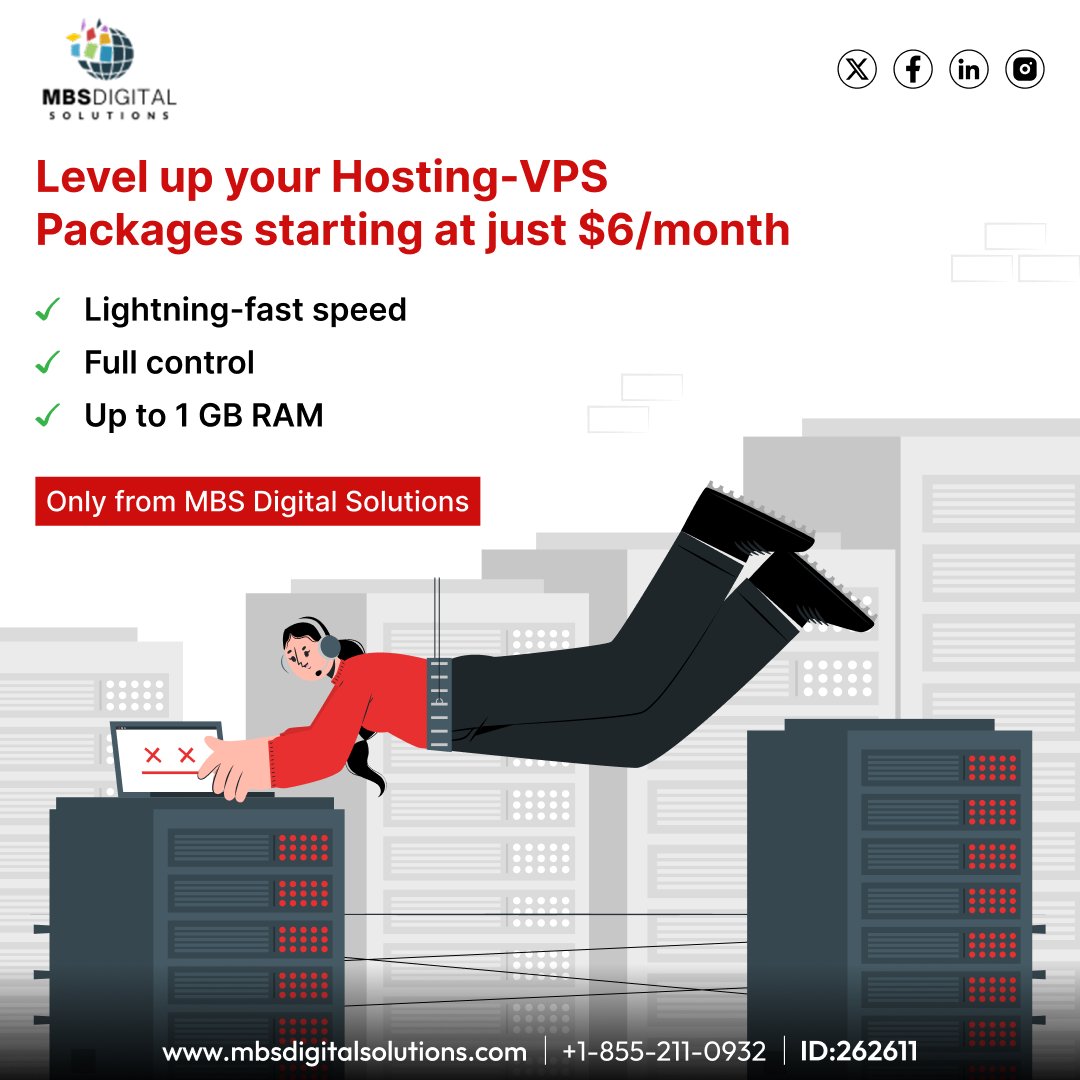 mbsdigitals's tweet photo. Scale up your website performance with exclusive 💻VPS packages from MBS Digital Solutions. We offer both 💻#OpenVZ and #KVM virtual private server 🚀packages.  Avail full root access, unmatched speed, and top security with our affordable packages.💾

📞Get started now!💡 https://t.co/Vf9KGIbC1h