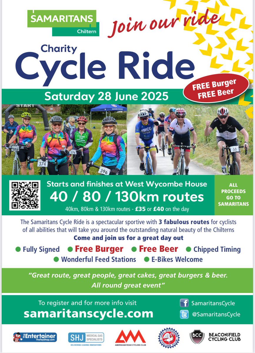 Listen up! Folks are signing up to our well-loved cycle event on 28 June 25. Pls join us! Free burger, beer, live music to finish? Plus helping us to help others 💚
