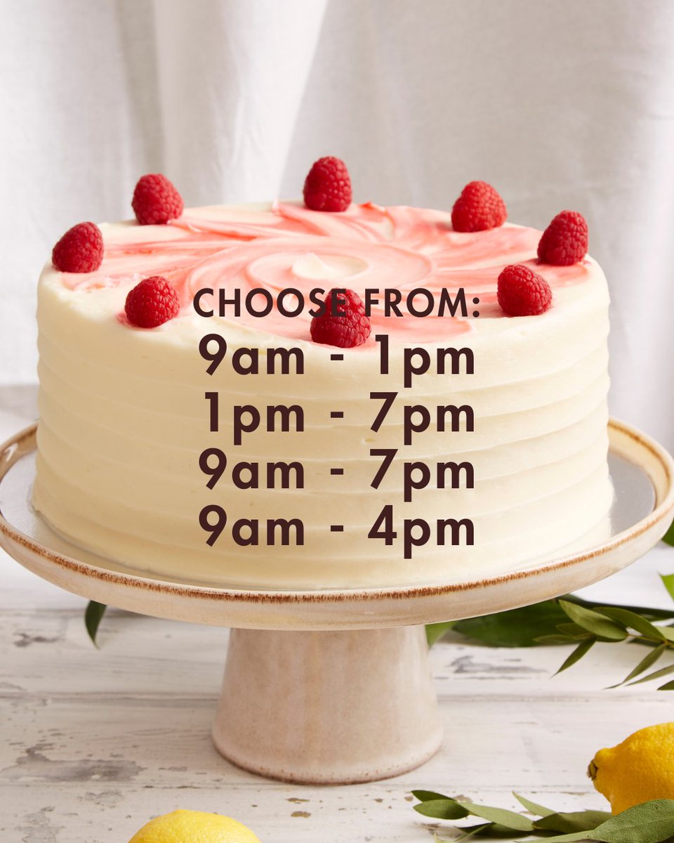 Have you seen our brand new website? It’s now easier than ever to plan your celebrations with flexible delivery slots to suit your schedule:
📦 9am–1pm
📦 1pm–7pm
📦 9am–7pm
📦 9am–4pm

Plus, we’ve added brand new treats and bakes you won’t want to miss: bit.ly/3ylvzhC