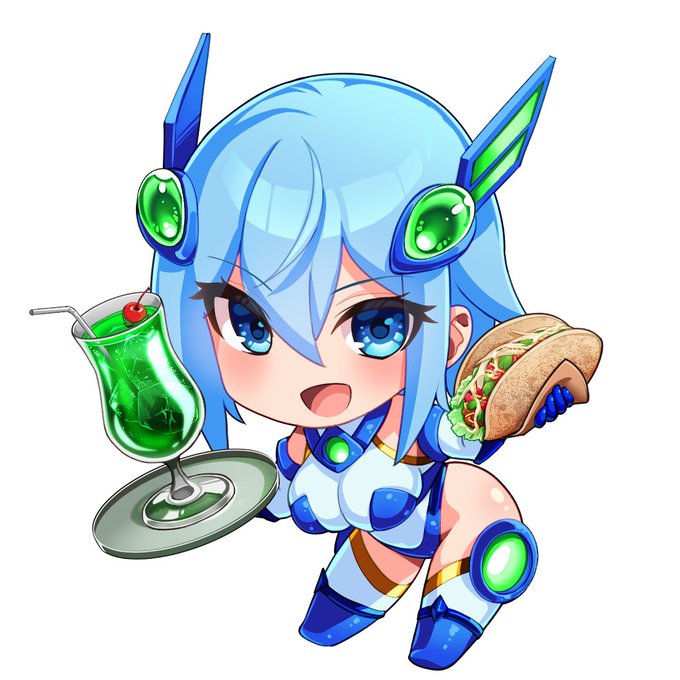 タコス屋ブレイズさんとのコラボでエレクシャールさんのSDイラストを描かせていただきました!
メニューを注文していただくことでこのイラストをベースに作ったシールが手に入ります!
エレクシャールさんといえば…な差分のシールもあります。めちゃ攻めてると思います
裏面には設定が書かれてます! 