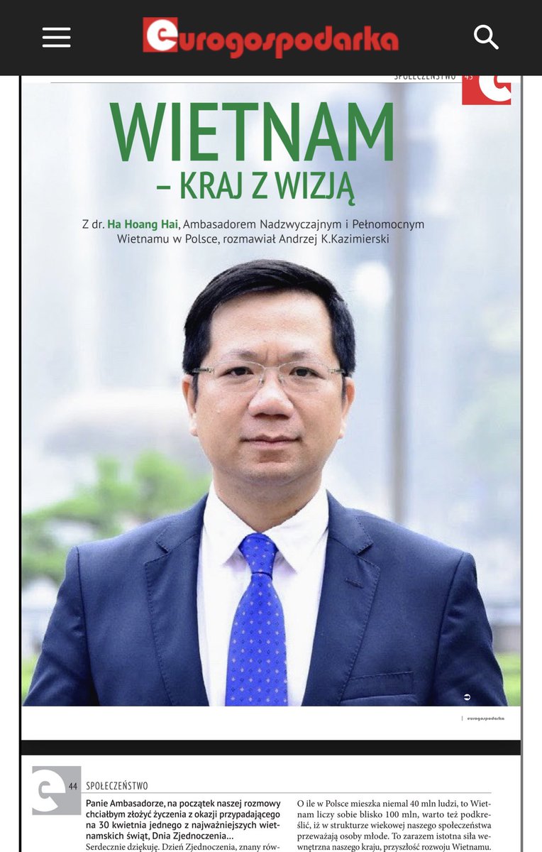 Ha Hoang Hai (@hahoanghai) on Twitter photo Dziękuję <a href="/eurogospodarka/">Eurogospodarka</a> za rozmowę na temat 🇻🇳 i relacjach 🇵🇱 🇻🇳
eurogospodarka.eu/eurogospodarka… Dziękuję <a href="/eurogospodarka/">Eurogospodarka</a> za rozmowę na temat 🇻🇳 i relacjach 🇵🇱 🇻🇳
eurogospodarka.eu/eurogospodarka…