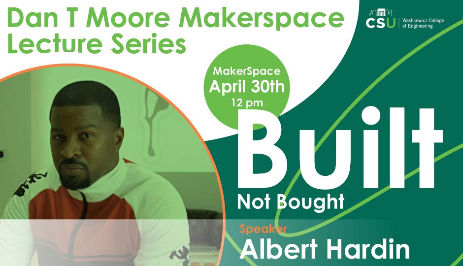 THIS WEDNESDAY!

Join us in Washkewicz Hall's Dan T. Moore Makerspace for a lecture with Albert Hardin, a Cleveland inventor. 

Albert will be covering the importance of protecting intellectual property as an inventor.

Don't miss it!