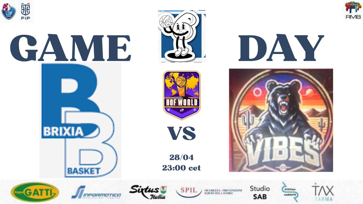 Brixia eSports (@brixia_esports) on Twitter photo GAME DAY🔥
🏀Double series🏀
📊Regular Season (4-6) 📊
🏆 <a href="/HOFWorld2K/">HOF World</a> 🏆
🕥21:30 (CET)🕦
🆚 Wolves eSport <a href="/ImxLuke_/">ImxLuke_</a>
〰️
🕦23:00(CET)🕦
🆚 Good Vibes Only
🖥️ twitch.tv/b_crazy_0
🎮starting5:
<a href="/B_Crazy_0/">BCrazy</a>
<a href="/Brescia2k/">NoX-vBabi</a>
<a href="/Not_zPhxbia/">lllPHOBIAlll</a> /<a href="/wlfgigio10/">RedBrainGigio</a>
<a href="/llMamaWrldll/">xMaama</a>
<a href="/llvPOSAll/">Vittorio Venturi</a> GAME DAY🔥
🏀Double series🏀
📊Regular Season (4-6) 📊
🏆 <a href="/HOFWorld2K/">HOF World</a> 🏆
🕥21:30 (CET)🕦
🆚 Wolves eSport <a href="/ImxLuke_/">ImxLuke_</a>
〰️
🕦23:00(CET)🕦
🆚 Good Vibes Only
🖥️ twitch.tv/b_crazy_0
🎮starting5:
<a href="/B_Crazy_0/">BCrazy</a>
<a href="/Brescia2k/">NoX-vBabi</a>
<a href="/Not_zPhxbia/">lllPHOBIAlll</a> /<a href="/wlfgigio10/">RedBrainGigio</a>
<a href="/llMamaWrldll/">xMaama</a>
<a href="/llvPOSAll/">Vittorio Venturi</a>