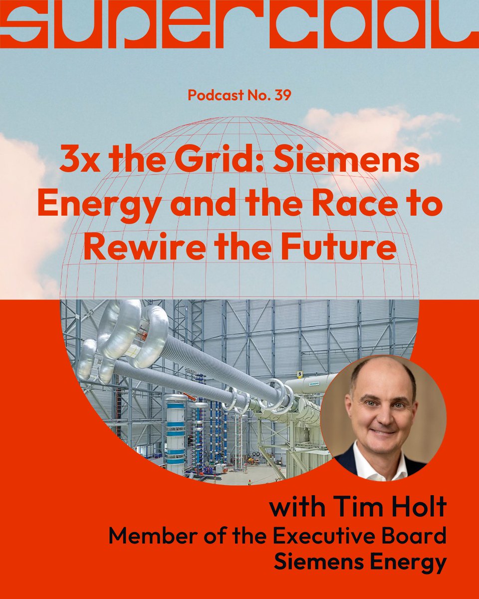 powerpatnaik's tweet photo. Energy demand is surging and it depends on a bigger, smarter and cleaner grid. EBM Tim Holt joins the Supercool podcast to discuss what it will take to rewire the world’s power grids. Listen today! https://t.co/ZMM6iY79Dn https://t.co/K0TvaPRpuY