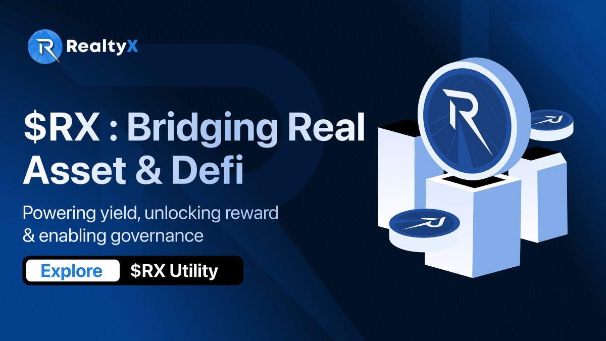 RealtyX_Fdn's tweet photo. 🚀 Real utility drives real impact. $RX powers every transaction, every reward, and every decision across the RealtyX ecosystem.

More than just a token, it fuels staking, drives governance, and anchors real-world asset tokenization.

It’s the heartbeat of #RWAfi — shaping a future where real assets are accessible, liquid, and decentralized.
Here’s what $RX unlocks:

→ Payment Instrument: Enables seamless acquisition of tokenized real estate (RST), transaction fees, and premium access.
→ Staking & Yield Generation: Stake $RX to earn passive rewards while strengthening the ecosystem's liquidity and stability.
→ Governance Participation: Empowers holders with voting rights on protocol upgrades, asset strategies, and key ecosystem decisions.
→ Ecosystem Expansion Incentives: Fuels strategic collaborations, integrating RealtyX deeper into the RWA and DeFi landscapes.

$RX isn't just part of RealtyX—it’s the foundation powering sustainable growth, community influence, and next-gen real-world finance. 

Explore how $RX transforms real assets into real opportunities: https://t.co/iycsuoRxRK