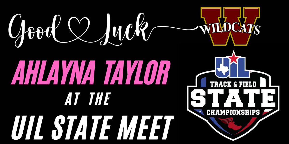 Cy Woods Athletics 212 (@cw_athletics) on Twitter photo Good Luck to Ahlayna Taylor of <a href="/CyWoodsGirlsTF/">Cy Woods Girls Track & Field</a> who will be competing this weekend at the STATE MEET in the 100M!! Good Luck to Ahlayna Taylor of <a href="/CyWoodsGirlsTF/">Cy Woods Girls Track & Field</a> who will be competing this weekend at the STATE MEET in the 100M!!