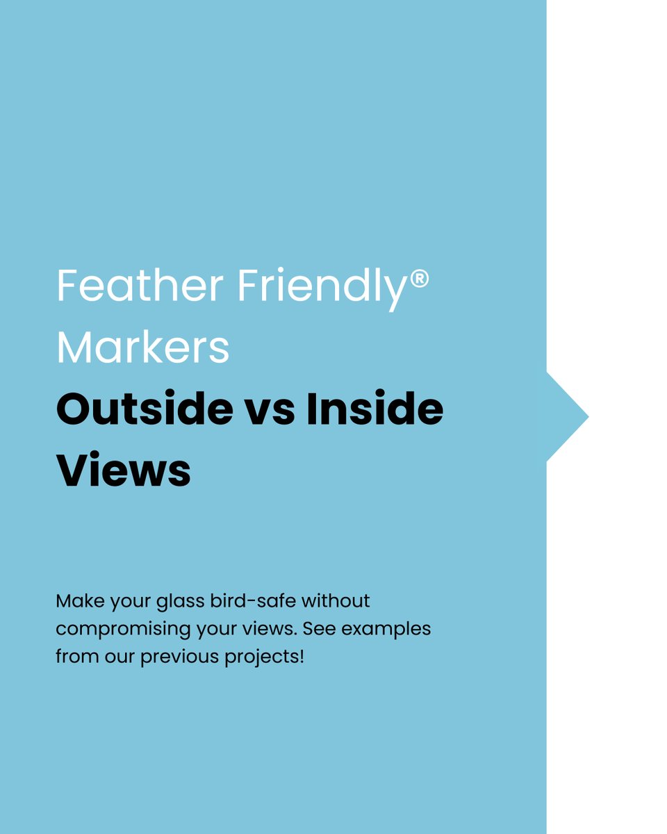 FeatherFriendly's tweet image. To birds, our markers make glass visible as a solid object, not a dangerous illusion resulting in a fatal collision.

To you? Clear, unobstructed views of from the inside.

These photos from our past projects are solid proof!

#birdsafe #provensolution