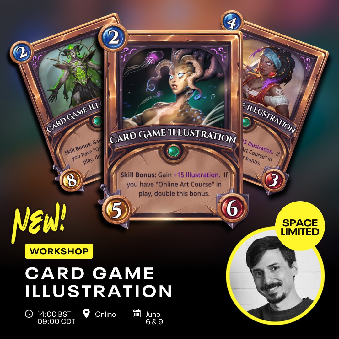 Want to make a career out of illustrating your favorite card games? 🤔

Secure your place in our LIVE online workshop with expert card illustrator Alexandre Leoni! 

Hurry—there are only 7 Gold Ticket spaces, which include a live paintover of your work 👉 bit.ly/3Yi06XP