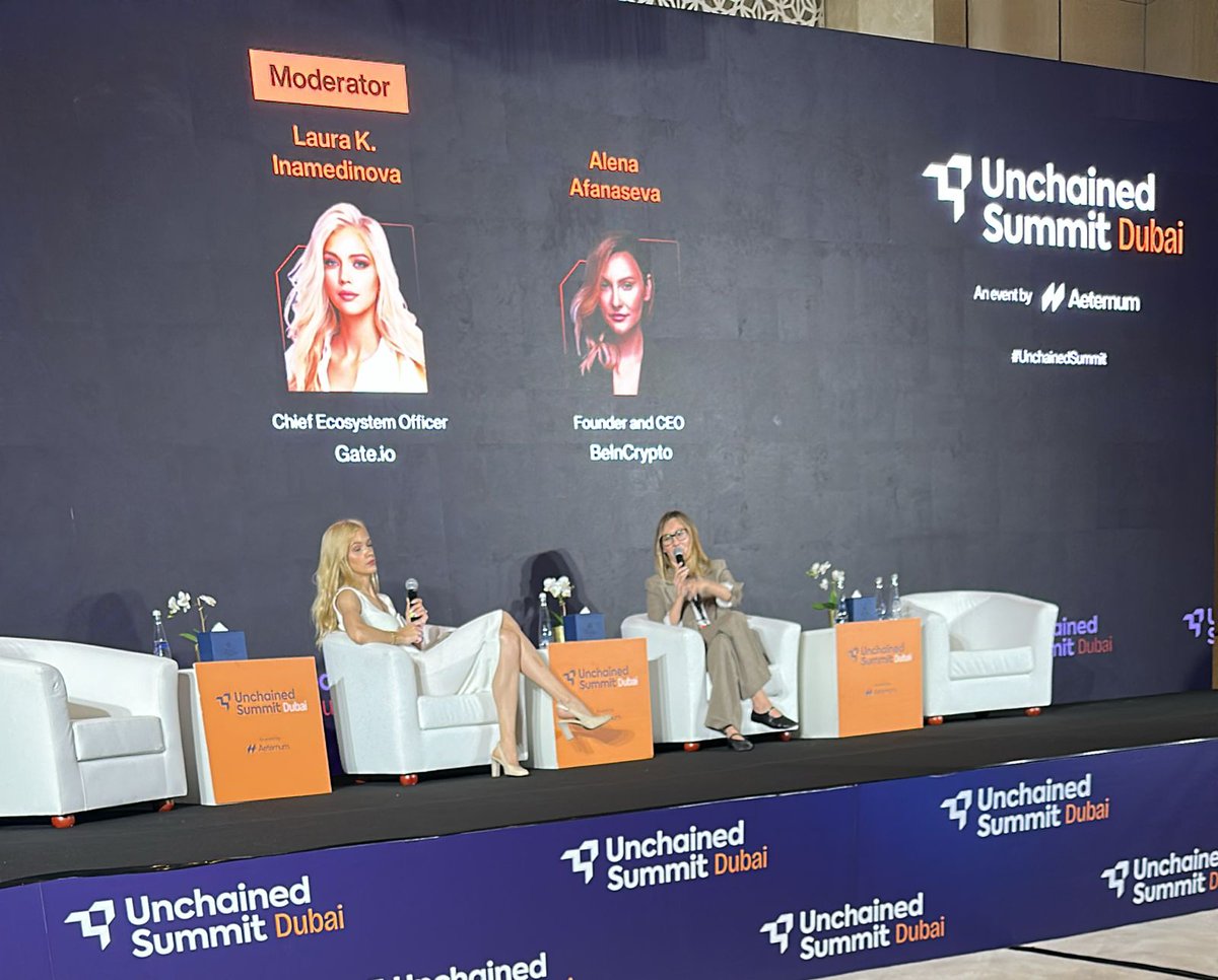 AlexLloydDev's tweet image. Thrilled to hear from Alena Afanaseva, Founder and CEO of BeInCrypto, sharing her journey at #UnchainedSummit Dubai 🚀 

#WomenInCrypto @UnchainedSummit