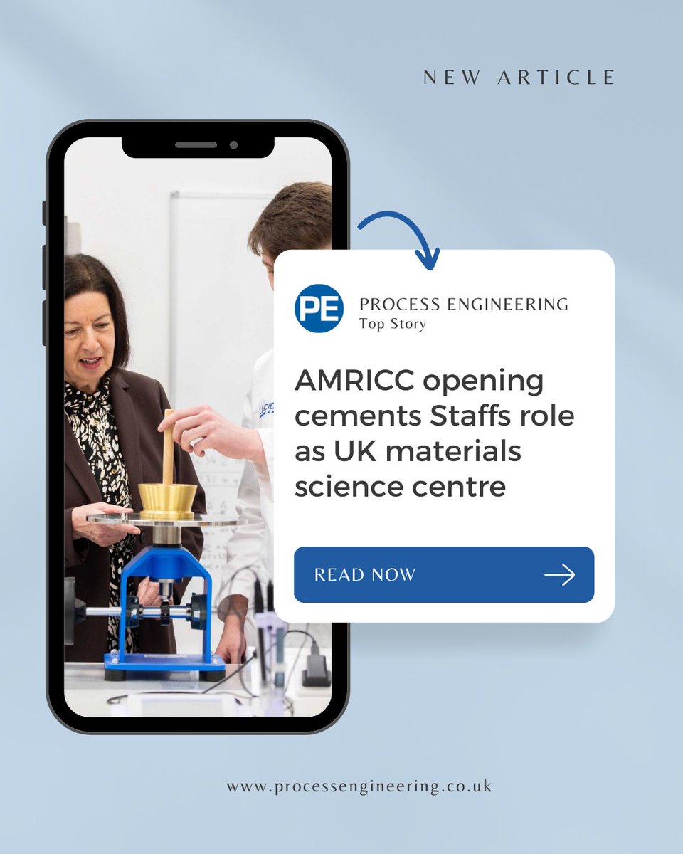 Staffordshire has sealed its centuries-old reputation as the UK’s ceramics capital with the official opening of the £10 million open-access AMRICC Centre. 

Read more: processengineering.co.uk/article/209507…

#PE