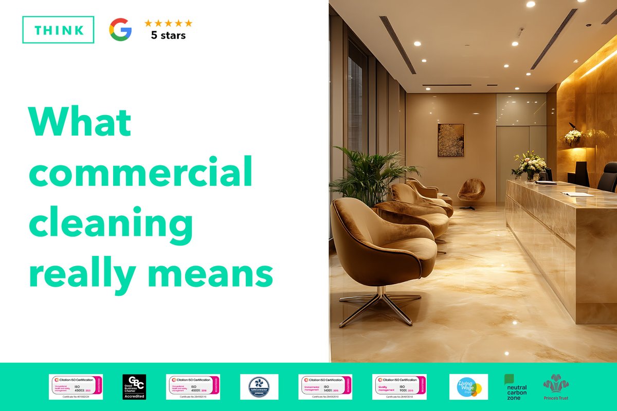 What does commercial cleaning really mean? 🏢

Hint: It’s not just wiping down desks and emptying bins!

At Think FM, we use specialised  techniques to maintain hygiene, safety, and professionalism.

Read more: ow.ly/IGMa50VHIII

#commercialcleaning  #officecleaning
