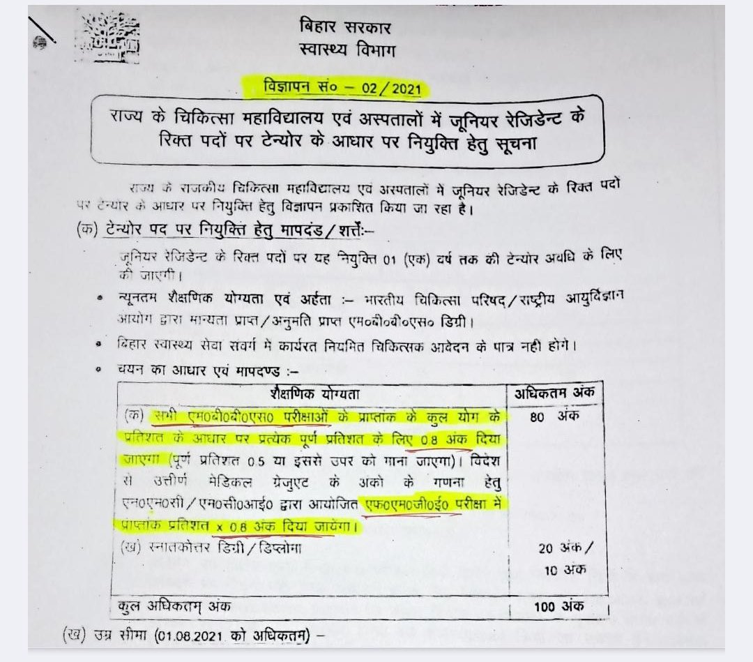 official_afa_'s tweet photo. Why Bihar? ❗❗❗❗
Foreign Medical Graduates (FMGs) in Bihar face unfair scoring in government vacancies. In #2021, both Indian and FMG final year percentages were multiplied  by 0.8. 
Since #2022 to 2024, FMGs get 0.6 multiplier, while Indian graduates no matter government or private stay at 0.8. 
Now In #2025, for medical officer roles, it’s 1.0 for Indian grads but still 0.6 for FMGs—creating a #huge gap. 
Even after clearing exams, FMGs are sidelined.
This discrimination & inconsistency must end. Equal scoring for all medical graduates is the only way forward. @mangalpandeybjp @samrat4bjp @NitishKumar @BiharHealthDept #FairRecruitment @News18Bihar @ZeeBiharNews @HindustanTimes