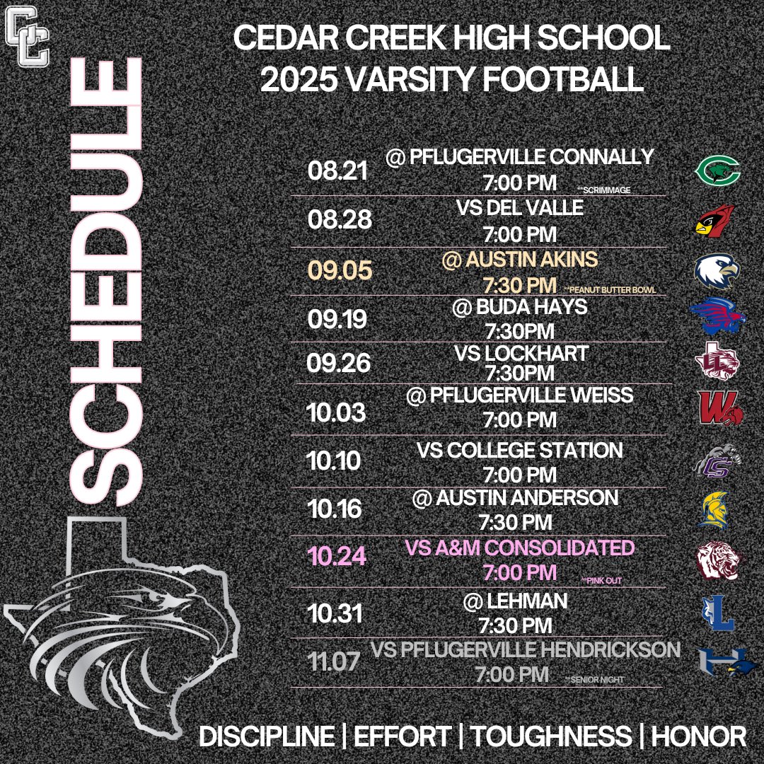 2025 Football Schedule🦅💨