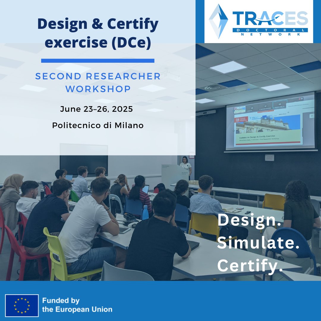 TRACES_DNJD's tweet photo. 🚀Next stop: #TRACES_DN_JD Second Researcher Workshop! 
June 23–26 @daer_polimi, focused on the Design &amp; Certify exercise (DCe). 
Researchers will design and certify by simulation a hybrid ice mitigation system!
👉Stay tuned for Project Working Groups updates! 
#MSCA #DNJD https://t.co/ZRsftoWH4J