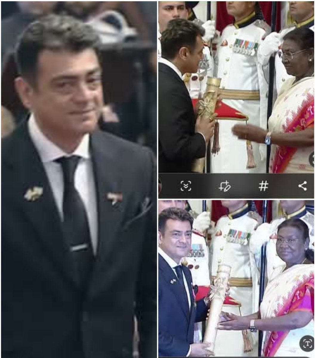 No speeches, no drama, just pure excellence. Proud moment of #Ajithkumar is awarded the Padma Bhushan! A true icon of Indian cinema.

PADMA BHUSHAN AJITHKUMAR 🤩🔥💥

Congratulations...💐💐💐

#Ajithkumar 
#Ak
