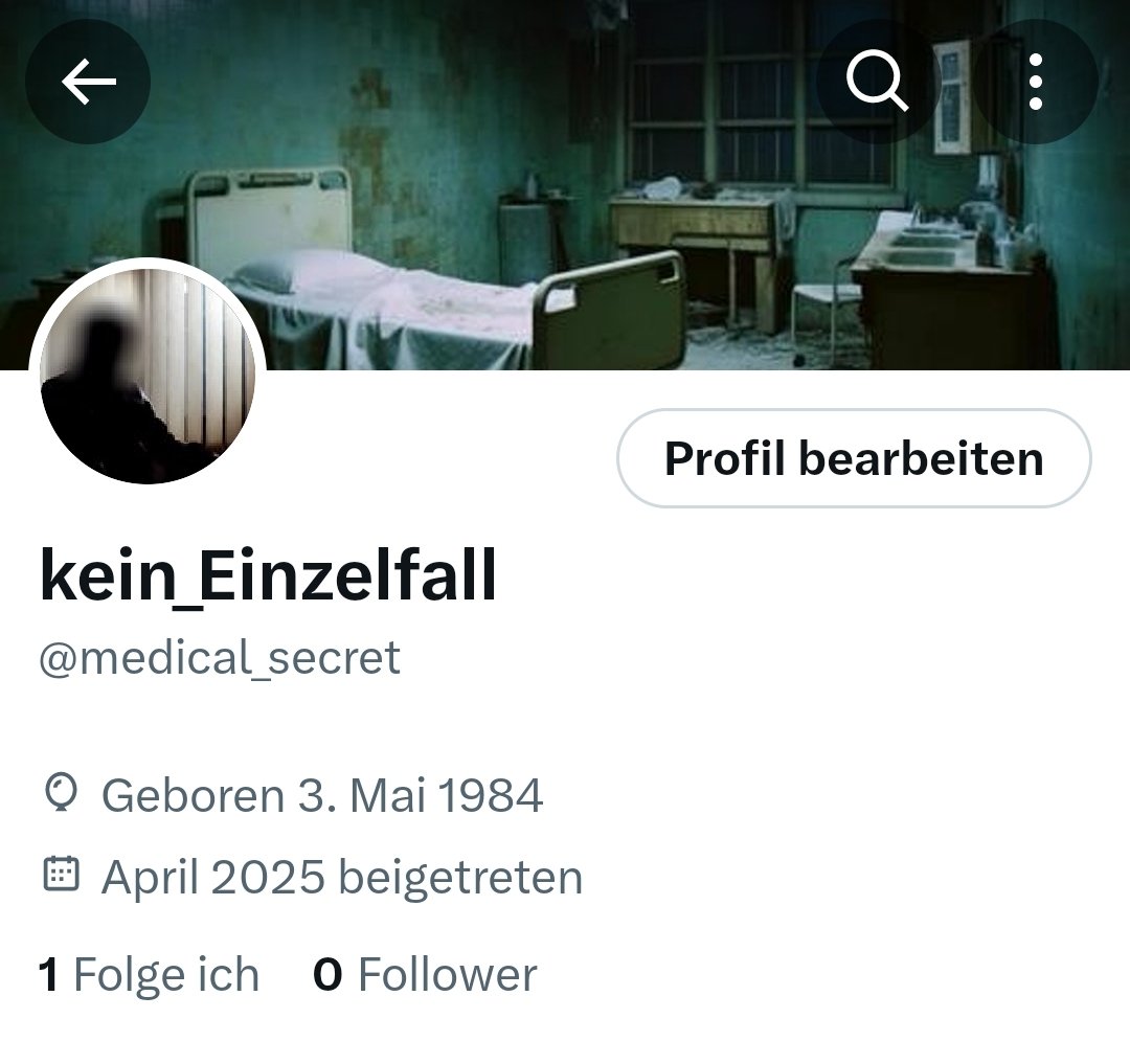 Eben haben wir einen anonymen Zweit-Account aus dem Boden gestampft. 👇🏻

Es soll hier künftig Spaces geben, in denen ärztliche + pflegerische Whistleblower, aber auch von Fehldiagnosen und Übergriffen betroffene Patienten ihre Einblicke und Horrorstories auf den Tisch packen.

1/