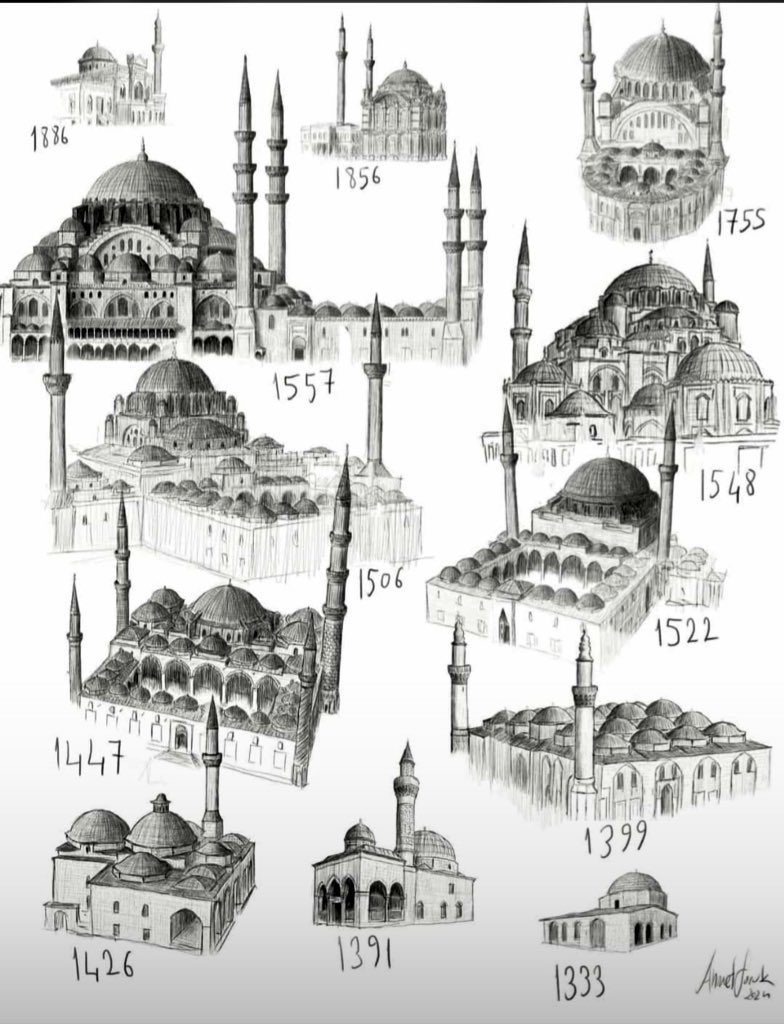e-Medrese (@emedresetv) on Twitter photo Osmanlı dönemi cami mimarileri
1333 - Hacı Özbek Camii
1391 - İznik Yeşil Cami
1399 - Bursa Ulu Camii
1426 - Edirne Muradiye Camii
1447 - Edirne Üç şerefeli Cami
1506 - Beyazıt Camii
1522 - Yavuz Selim Camii
1548 - Şehzade Camii
1557 - Süleymaniye Camii
1755 - Nuruosmaniye Camii Osmanlı dönemi cami mimarileri
1333 - Hacı Özbek Camii
1391 - İznik Yeşil Cami
1399 - Bursa Ulu Camii
1426 - Edirne Muradiye Camii
1447 - Edirne Üç şerefeli Cami
1506 - Beyazıt Camii
1522 - Yavuz Selim Camii
1548 - Şehzade Camii
1557 - Süleymaniye Camii
1755 - Nuruosmaniye Camii