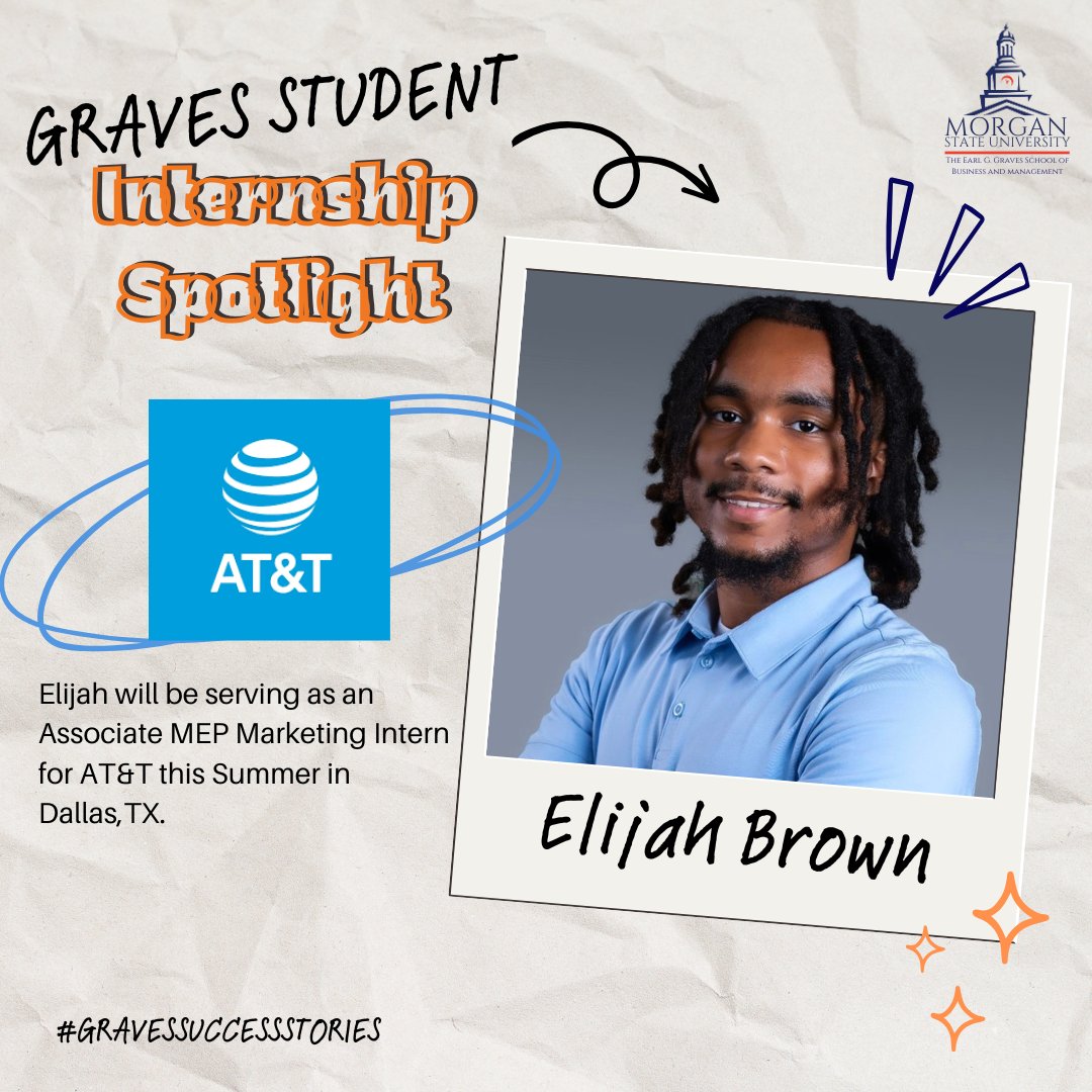 GravesSchool's tweet photo. 🎉 Congratulations to Elijah Brown on his upcoming role as an Associate MEP Marketing Intern at AT&amp;T for Summer 2025! He’ll be contributing to impactful marketing projects and gaining valuable industry experience. Way to go, Elijah! #GravesSchool #ATT #MarketingIntern #Summer2025 https://t.co/yySt58pSK4