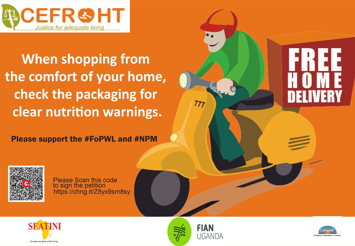 CefrohtUg's tweet photo. ๐ Shopping from Home? Be Sure to Check Those Nutrition Labels! ๐ ๐
We all love the convenience of shopping online, but when it comes to food, the most important thing you can do is make informed choices. Donโt forget to check the nutrition labels โ they can make all the difference!
We call upon the @MinofHealthUG to adopt and pass the #FrontofPackFoodLabelsUg to help consumers make informed choices.