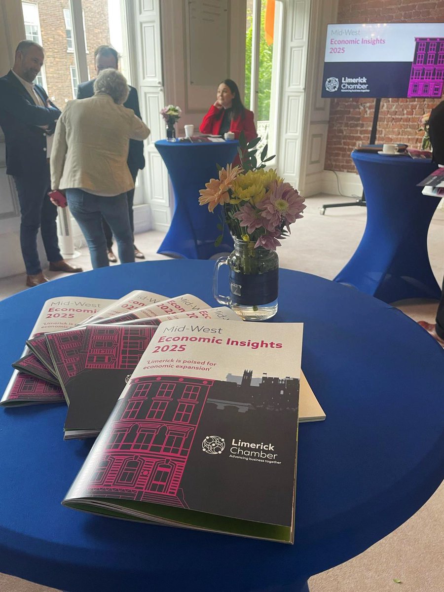 I’m here at the launch of the Limerick Chamber Mid-West Economic Insights Report. More to follow