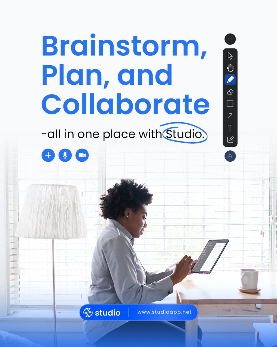 thestudio_app's tweet image. Your ideas deserve more than a meeting.
Brainstorm, plan, and collaborate, all in one place with Studio. 🚀

#StudioApp #Collaboration #BrainstormBetter