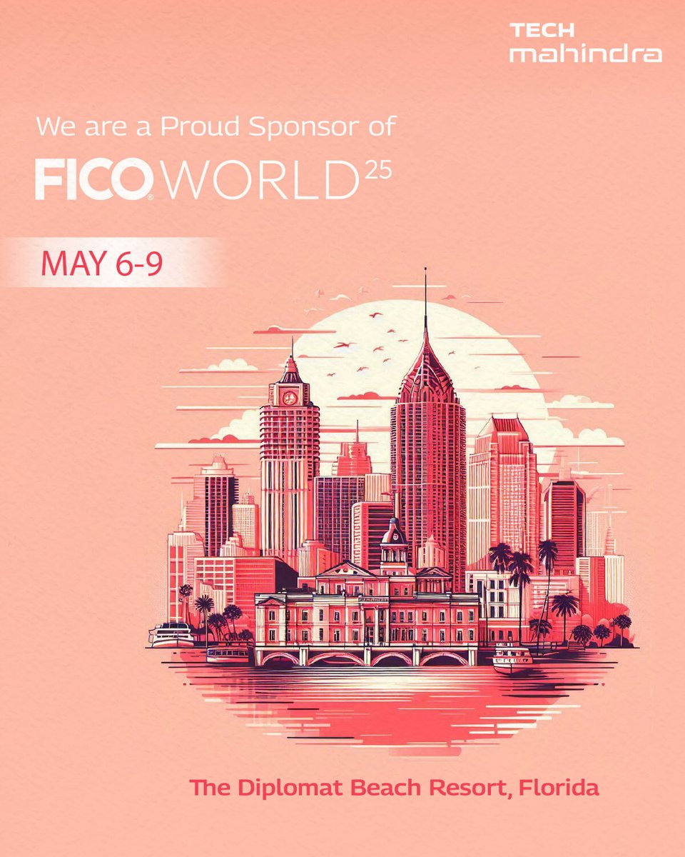 tech_mahindra's tweet image. At Tech Mahindra, we empower financial institutions to act faster, decide smarter, and scale responsibly through cutting-edge solutions in #ResponsibleAI and #CoreModernization.

@Tech_Mahindra is proud to sponsor FICO World 25! Join us at the world&apos;s premier event for decision…