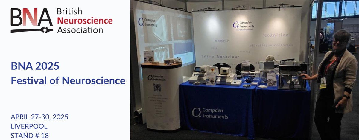 Campden Instruments 🧠(@campden_instr) on Twitter photo Good morning Liverpool! We are set up and ready for the <a href="/BritishNeuro/">British Neuroscience Association</a> #BNA2025! If you are also here, stop by booth #18 to learn more about @campden_instr!
If you look very closely at our booth, you might see something totally new to our portfolio. Stay tuned for exciting news! Good morning Liverpool! We are set up and ready for the <a href="/BritishNeuro/">British Neuroscience Association</a> #BNA2025! If you are also here, stop by booth #18 to learn more about @campden_instr!
If you look very closely at our booth, you might see something totally new to our portfolio. Stay tuned for exciting news!