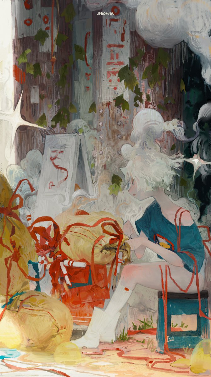 Weaving yellow bundles