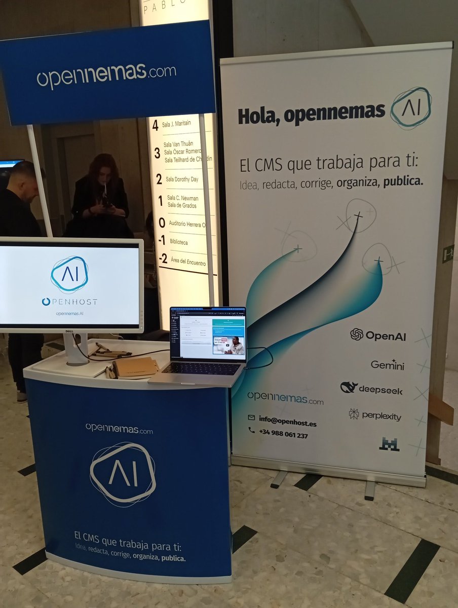 Hoy cambiamos de oficina. El Congreso de Editores #CLABE en Madrid, en que se va a hablar de periodismo y de la IA de #Opennemas