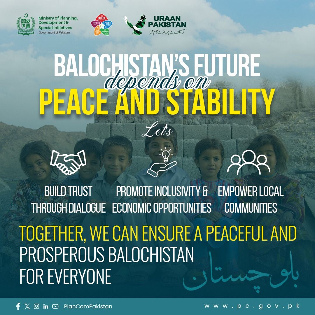 The future of #Balochistan depends on peace, stability, and inclusive development. 

Under the #UraanPakistan Vision, the Government of Pakistan is undertaking a series of strategic development projects under PSDP across #Balochistan aimed at strengthening #peace, promoting