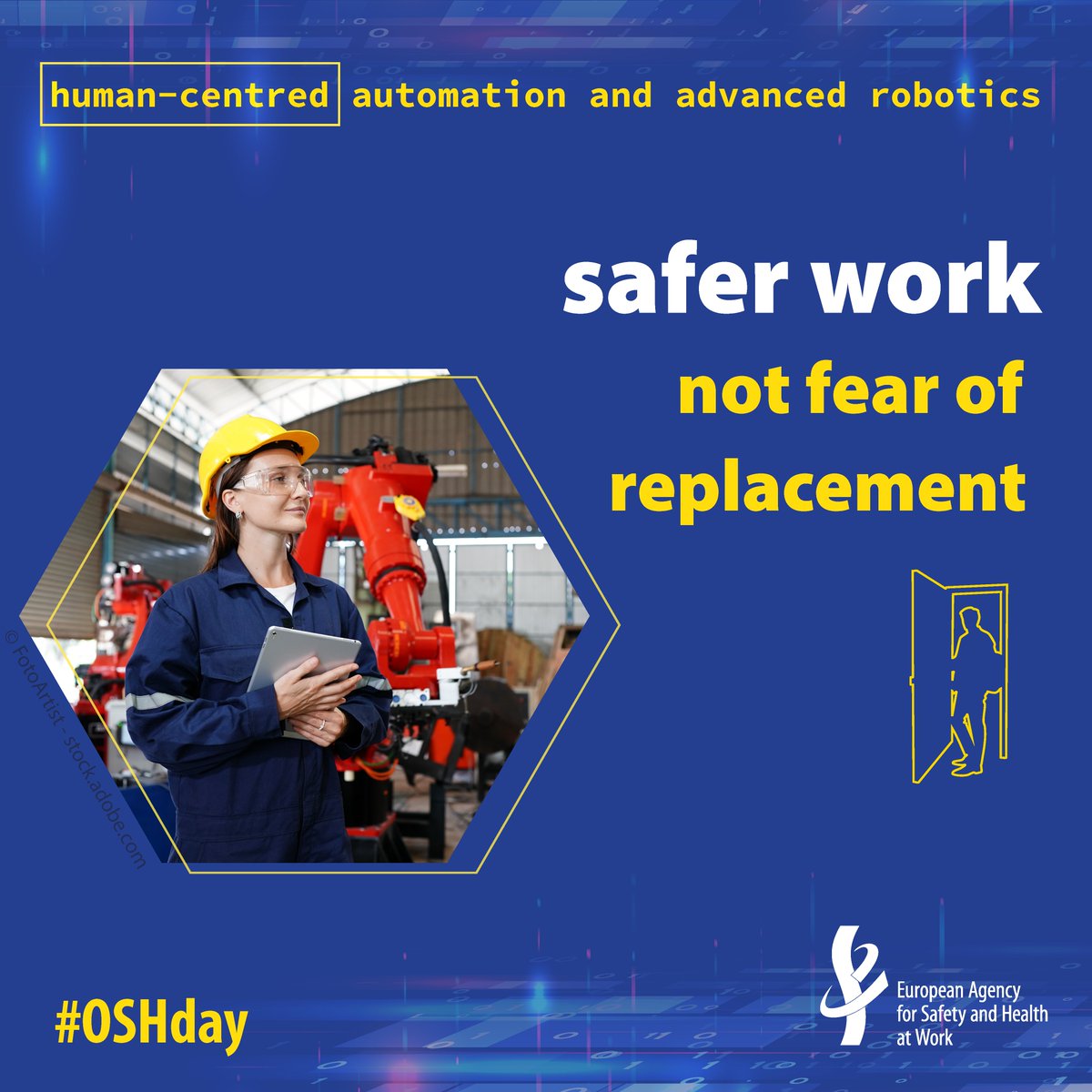 EU-OSHA 🇪🇺 (@eu_osha) on Twitter photo 🌐 World #OSHDay » spotlight on #automation and #robotics
New technologies are reducing workers' exposure to hazardous conditions, but risks linked to psychosocial strain, poor ergonomics and loss of autonomy must not be overlooked:
healthy-workplaces.osha.europa.eu/en/about-topic…
#EUhealthyworkplaces 🌐 World #OSHDay » spotlight on #automation and #robotics
New technologies are reducing workers' exposure to hazardous conditions, but risks linked to psychosocial strain, poor ergonomics and loss of autonomy must not be overlooked:
healthy-workplaces.osha.europa.eu/en/about-topic…
#EUhealthyworkplaces