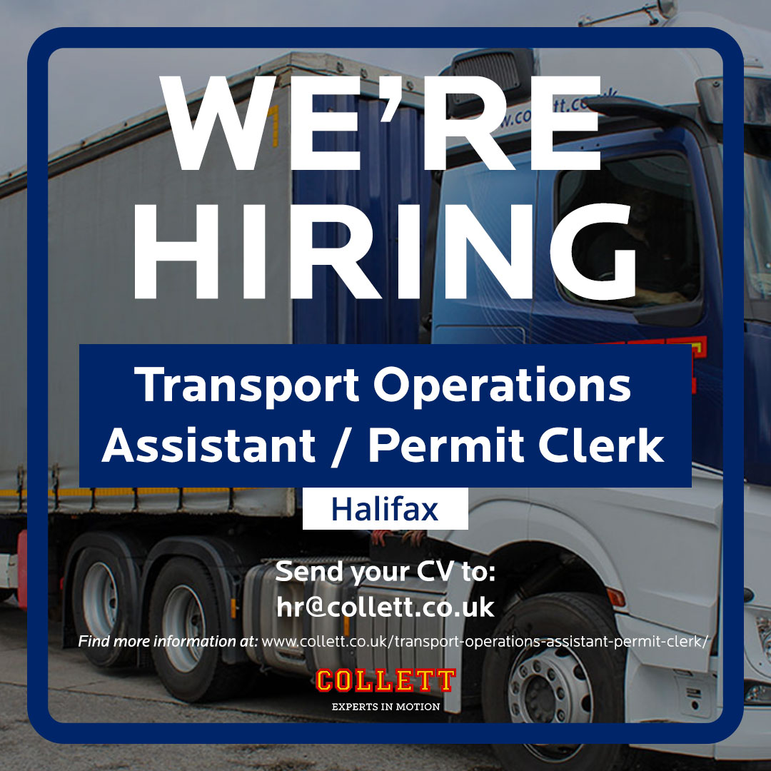 New Job Opportunity!

Are you organised, detail-driven, and passionate about transport logistics? Join our team at Collett Transport!

 📌Job: Transport Operations Assistant / Permit Clerk
 🗺️Location: Halifax
 🔗Learn more: collett.co.uk/transport-oper…

#JobOpportunity #LogisticsJobs