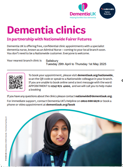Alzheimer's Support (@alzheimerssupp) on Twitter photo Free, confidential appointments with a specialist #dementia nurse, hosted by @dementiauk in partnership with Nationwide Fairer Futures, are available from 29th April in #Salisbury. Booking details below: <a href="/WiltshireCAB/">Citizens Advice Wiltshire</a> <a href="/selwoodhousing/">Selwood Housing</a> <a href="/dowse_helen/">Helen Dowse, Carers' Champion for Salisbury #Carer</a> <a href="/HarnhamNetwork/">Harnham Community Network</a> <a href="/HappySalisbury/">Happy Salisbury🧡</a> Free, confidential appointments with a specialist #dementia nurse, hosted by @dementiauk in partnership with Nationwide Fairer Futures, are available from 29th April in #Salisbury. Booking details below: <a href="/WiltshireCAB/">Citizens Advice Wiltshire</a> <a href="/selwoodhousing/">Selwood Housing</a> <a href="/dowse_helen/">Helen Dowse, Carers' Champion for Salisbury #Carer</a> <a href="/HarnhamNetwork/">Harnham Community Network</a> <a href="/HappySalisbury/">Happy Salisbury🧡</a>
