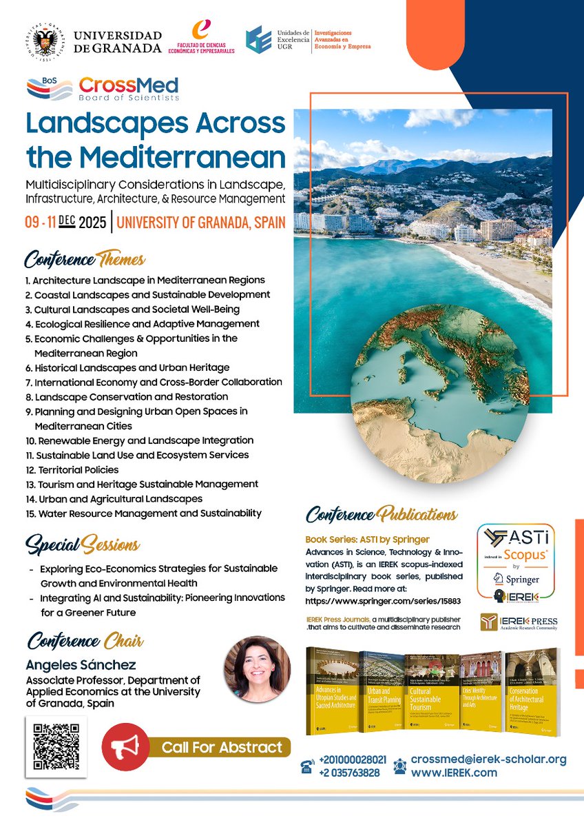 "Landscapes Across the Mediterranean (CrossMED)", it  will be held in cooperation with The University of Granada, brings together scholars, researchers, and professionals from multiple fields to explore and discuss the different landscapes found across the Mediterranean region