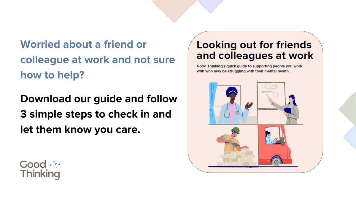 Good Thinking (@goodthinkinguk) on Twitter photo On World Health & Safety at Work Day, learn how to spot signs of mental health struggles and start supportive conversations with your co-workers.
Our guide offers practical tips to help you make a positive impact.
👉 …ing-strapi.s3.eu-west-2.amazonaws.com/Looking_out_fo…
#WorldHealthAndSafetyAtWorkDay On World Health & Safety at Work Day, learn how to spot signs of mental health struggles and start supportive conversations with your co-workers.
Our guide offers practical tips to help you make a positive impact.
👉 …ing-strapi.s3.eu-west-2.amazonaws.com/Looking_out_fo…
#WorldHealthAndSafetyAtWorkDay