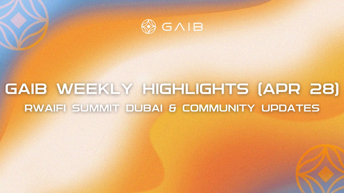 GAIB Weekly Marketing Highlights🌟

🔥RWAiFi Summit at #Token2049Dubai: GAIB, together with <a href="/plumenetwork/">Plume</a> and <a href="/stake_stone/">StakeStone</a> are hosting the RWAiFi Summit in Dubai, spotlighting the convergence of AI, DeFi, and RWA tokenization, and showcasing how AiFi is shaping the future of