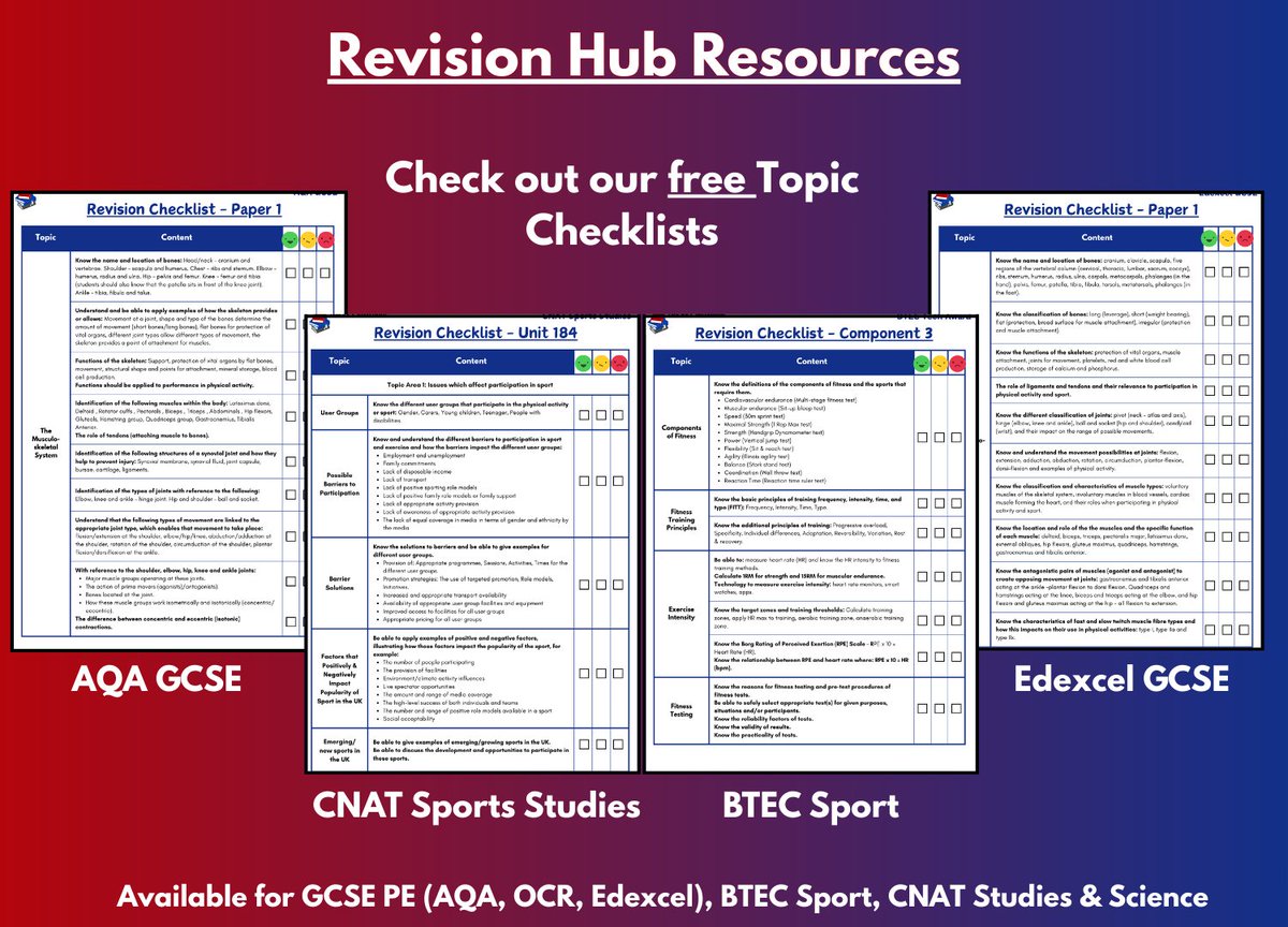📚New Revision Hub Resource📚
Take a look at our Topic Checklists - free to download for all topics!

thepeclassroom.com/revision-hub-m…