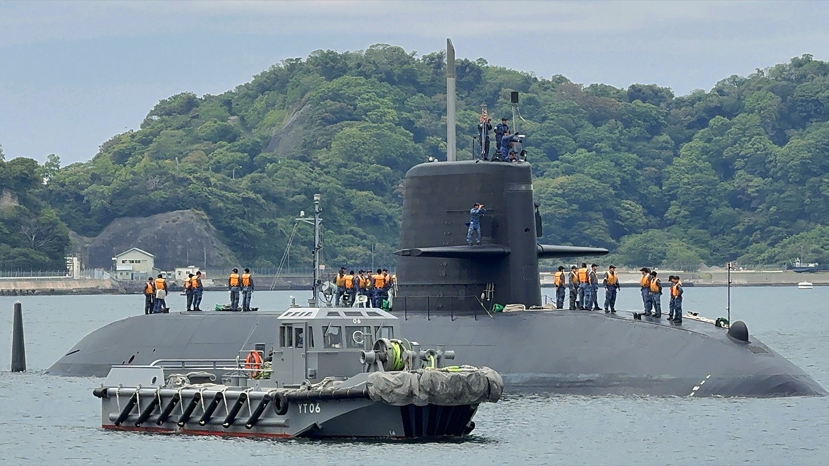 米海軍　潜水艦乗員証 M220827B 【4K】海上自衛隊潜水艦『はくげい』 公試 神戸港入港