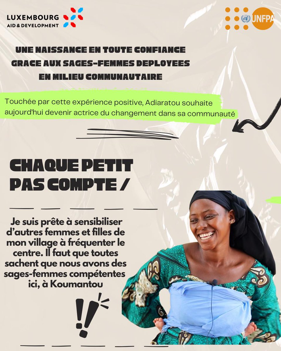 UNFPA MALI (@unfpa_mali) on Twitter photo Adiaratou Sangaré,1 jeune mère de 24 ans de #Koumantou pleinement satisfaite de sa prise en charge lors de son accouchement par la #sagefemme déployée par <a href="/unfpa_mali/">UNFPA MALI</a> avec l’appui de <a href="/LUinBamako/">Ambassade du Luxembourg à Bamako 🇱🇺🇲🇱</a> dans le cadre de l'initiative déploiement des sages femmes en milieu communautaire Adiaratou Sangaré,1 jeune mère de 24 ans de #Koumantou pleinement satisfaite de sa prise en charge lors de son accouchement par la #sagefemme déployée par <a href="/unfpa_mali/">UNFPA MALI</a> avec l’appui de <a href="/LUinBamako/">Ambassade du Luxembourg à Bamako 🇱🇺🇲🇱</a> dans le cadre de l'initiative déploiement des sages femmes en milieu communautaire