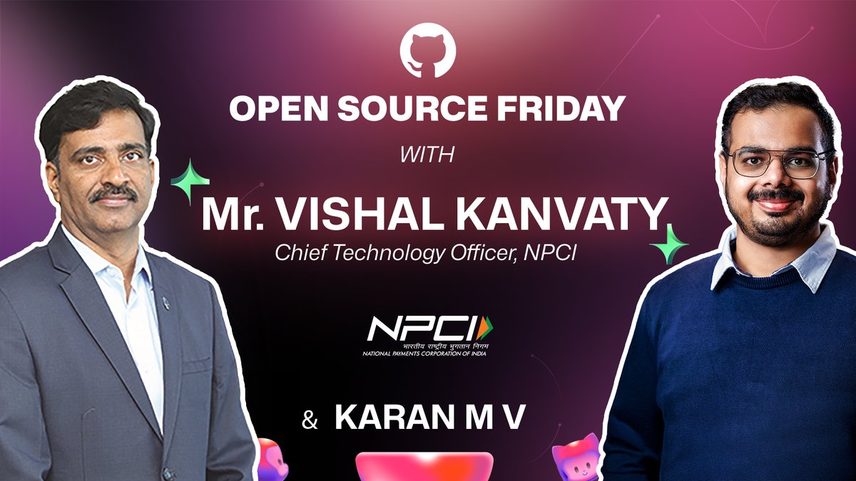 GitHubIndia's tweet image. 🚀 What happens when open source meets India-scale infra?

This #OpenSourceFriday, @mvkaran chats with Mr. Vishal Kanvaty, CTO of @NPCI_NPCI, about OSS at scale and Falcon — NPCI’s first open source project. 

Tune in live on May 2nd at 4 PM IST → gh.io/osf/npci