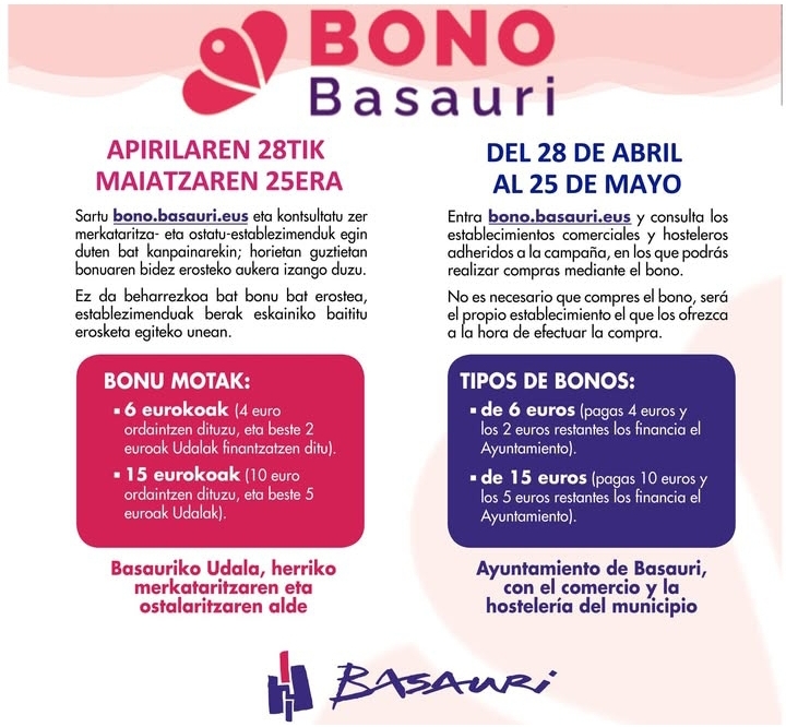 BONO BASAURI 
#Basauri #bonobasauri #basaurikomerkatarielkartea #asociaciondecomerciantesdebasauri #bono #comerciolocal <a href="/BasaurikoUdala/">Basauriko Udala</a> <a href="/BasauriComercio/">Asociación de Comerciantes de Basauri</a>