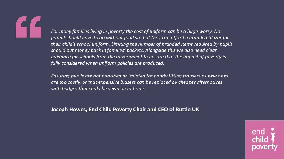 End Child Poverty (@endchildpoverty) on Twitter photo Here is our response to the <a href="/educationgovuk/">Department for Education</a>'s announcement on branded school uniform. Its a great start - but guidance must go further to ensure kids in poverty can fully participate in school.
bbc.co.uk/news/articles/… Here is our response to the <a href="/educationgovuk/">Department for Education</a>'s announcement on branded school uniform. Its a great start - but guidance must go further to ensure kids in poverty can fully participate in school.
bbc.co.uk/news/articles/…