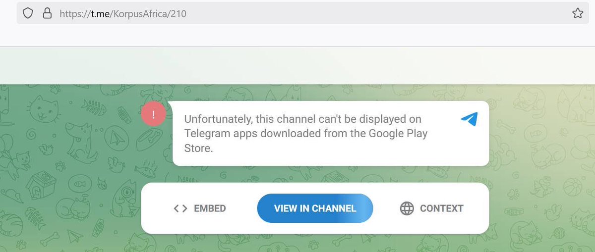 It looks like Google has done some good work by banning access from their side to Africa Corps. This is responsible handling from tech companies and platforms when their tools are used by organisations recognised as terrorist groups or criminal orgs cc <a href="/ebothorel/">Éric Bothorel #FreeCécileKohler</a>