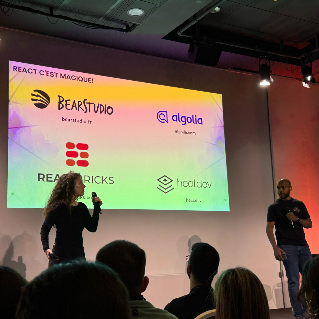BearStudio (@_bearstudio) on Twitter photo Fin mars, c'était #ReactParis 2025 ! 🎉
Comme les années précédentes, on y était, cette fois-ci représentés par <a href="/RudyBaer/">Rudy Baer</a>, <a href="/IvanDalmet/">Ivan Dalmet 🐻</a>, <a href="/YoannFleuryDev/">Yoann Fleury 👨💻⚛️🦀</a> et <a href="/grenet_jeanne/">Jeanne Grenet</a>.
Un grand merci à <a href="/BeJS_/">BeJS</a> pour l'orga et à tous ceux avec qui on a pu discuter. À l’année prochaine ! 👋 Fin mars, c'était #ReactParis 2025 ! 🎉
Comme les années précédentes, on y était, cette fois-ci représentés par <a href="/RudyBaer/">Rudy Baer</a>, <a href="/IvanDalmet/">Ivan Dalmet 🐻</a>, <a href="/YoannFleuryDev/">Yoann Fleury 👨💻⚛️🦀</a> et <a href="/grenet_jeanne/">Jeanne Grenet</a>.
Un grand merci à <a href="/BeJS_/">BeJS</a> pour l'orga et à tous ceux avec qui on a pu discuter. À l’année prochaine ! 👋